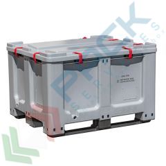 Contenitore batterie esauste in plastica (HDPE), 610 Lt, Mis. 1200 L x 1000 P x 780 H mm, omologato ADR/ONU, con sistema di chiusura, Tipologia: Cassa Pallet, Capacità: 610 Lt, Colore: Grigio, Versione: Omologata ADR/ONU vendita, produzione, prezzi e offerte