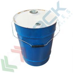 Fusto in ferro cilindrico, capacità 25 Lt, omologato ADR/ONU per liquidi, con tappi a vite Tri Sure (inclusi), corpo azzurro interno grezzo - AMMACCATO