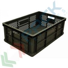 Cassa in PP-PCR forata, 38 Lt, 60 x 40 x 19 cm, Tipologia: Cassa Norma Europa, Versione: Base e Pareti Forate, Mis. Base (cm): 40 x 60, Altezza (cm): 19, Capacit&agrave;: 38 Lt, Contatto Diretto con Alimenti: NO, Colore: Grigio vendita, produzione, prezzi e offerte