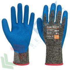 Guanti grip antitaglio, anticalore in lattice aramide, Colore: Grigio + Blu, Taglia: S vendita, produzione, prezzi e offerte