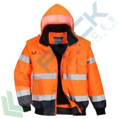 Bomber Bicolore Hi-Vis, Colore: Arancione + Blu Navy, Taglia: XS vendita, produzione, prezzi e offerte