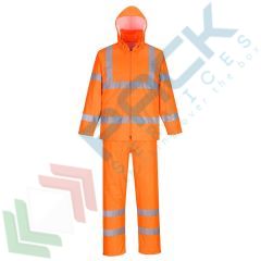 Completo antipioggia ripiegabile ad alta visibilità, Colore: Arancione, Taglia: S, Vestibilità: Regular vendita, produzione, prezzi e offerte