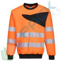 Felpa Hi-Vis, giricollo (PW2), Colore: Arancione + Nero, Taglia: S vendita, produzione, prezzi e offerte