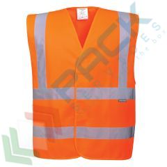 Gilet alta visibilit&agrave; una banda orizzontale e due verticali, con fettuccia, Tipologia: Gilet Alta Visibilit&agrave;, Colore: Arancione, Taglia: 4XL/5XL, Vestibilit&agrave;: Regular vendita, produzione, prezzi e offerte