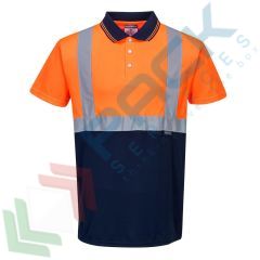 Polo bicolore Hi-Vis, Colore: Arancione + Blu Navy, Taglia: XS vendita, produzione, prezzi e offerte