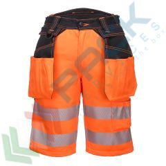 Bermuda alta visibilit&agrave; Hi-Vis, performante multitasche (PW3), Tipologia: Bermuda Alta Visibilit&agrave;, Colore: Arancione + Nero, Taglia: S, Vestibilit&agrave;: Regular vendita, produzione, prezzi e offerte