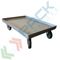 Carrello per cassette 60 x 40, piano chiuso, 4 ruote gomma, Tipologia: Carrello 60 x 40, Versione: Piano Chiuso, Colore: Grigio, Materiale Ruote: Gomma, Versione Ruote: 4 Sterzanti vendita, produzione, prezzi e offerte