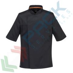 Giacca da lavoro, per chef, MeshAir Pro, manica corta, Colore: Nero, Taglia: S vendita, produzione, prezzi e offerte