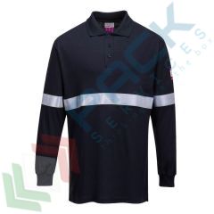 Polo da lavoro antistatica e ignifuga, con bande Hi-Vis, Colore: Blu Scuro, Taglia: 4XL vendita, produzione, prezzi e offerte