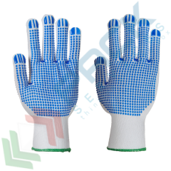 Guanti grip palmo e dorso in PVC (Classic Polka Dot), Colore: Bianco, Taglia: XL vendita, produzione, prezzi e offerte