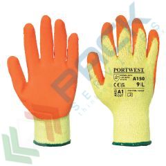 Guanti grip in lattice Crinkle riciclati (Classic Grip), Colore: Arancione, Taglia: S vendita, produzione, prezzi e offerte