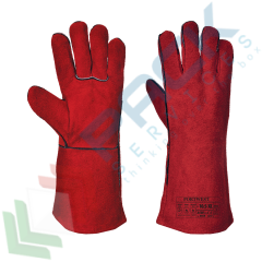 Guanti saldatura anticalore foderato in cotone, Colore: Rosso, Taglia: XL vendita, produzione, prezzi e offerte