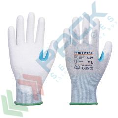 Guanti grip antitaglio ESD touch, palmo in PU (12 paia), Colore: Grigio + Bianco, Taglia: L vendita, produzione, prezzi e offerte