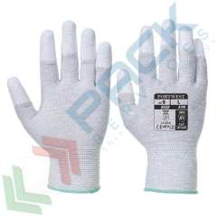 Guanti per distributori automatici ESD con dita in PU, Colore: Grigio, Taglia: S vendita, produzione, prezzi e offerte