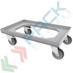 Carrello per cassette 60 x 40, piano aperto, 4 ruote gomma, Tipologia: Carrello 60 x 40, Versione: Piano Aperto, Colore: Grigio, Materiale Ruote: Gomma, Versione Ruote: 4 Sterzanti vendita, produzione, prezzi e offerte