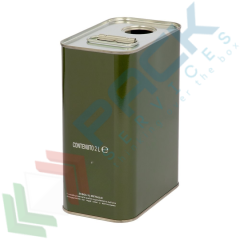 Lattina olio 2 Lt verde anonima - &Oslash; 32 mm, Tipologia: Lattina Olio d'Oliva, Capacit&agrave;: 2 Lt, Colore: Verde Anonimo, Larghezza (cm): 9, Profondit&agrave; (cm): 14,7, Altezza (cm): 19,4 vendita, produzione, prezzi e offerte