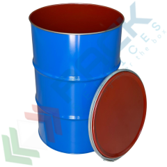 Fusto ferro cilindrico 220 Lt, ADR liquidi, blu/laccato rosso, Tipologia: Fusto Apertura Totale Cilindrico, Capacità: 220 Lt, Ideale per: Solidi, Polveri e Liquidi, Ø Diametro (mm): 595, Altezza (mm): 885, Colore Esterno / Interno: Blu - Laccato Rosso vendita, produzione, prezzi e offerte