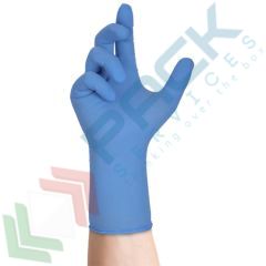 Guanti monouso in nitrile finitura micro ruvida, 30 cm, tg S, Materiale: Nitrile, Versione: Senza Polvere, Colore: Azzurro, AQL: 0,65, Spessore al Palmo : 0,10 mm, Taglia: S vendita, produzione, prezzi e offerte