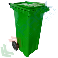 Bidone spazzatura 120 Lt, UNI EN 840, colore verde, Tipologia: Bidone, Capacità: 120 Lt, Versione: Coperchio a Cerniera, Colore: Verde vendita, produzione, prezzi e offerte