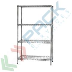 Scaffale in acciaio cromato, Mis. 90 L x 45 P x 160 H cm, 4 ripiani robusti e regolabili, Tipologia: Scaffale, Colore: Grigio, Larghezza (cm): 90, Profondità (cm): 45, Altezza (cm): 160, Ripiani: 4 vendita, produzione, prezzi e offerte
