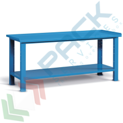 Banco da lavoro piano in acciaio, 200 cm, gambe fisse, Tipologia: Banco Standard, Gambe: Fisse, Materiale Piano: Acciaio, Larghezza (cm): 200, Versione: Senza Cassetti, Colore: Blu vendita, produzione, prezzi e offerte