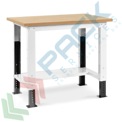 Banco da lavoro con piano in legno, 100 cm, gambe regolabili, Tipologia: Banco Standard, Gambe: Regolabili, Materiale Piano: Legno, Larghezza (cm): 103, Versione: Senza Cassetti, Colore: Grigio vendita, produzione, prezzi e offerte
