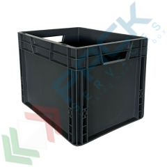 Cassa in PP-PCR, 25 Lt, 40 x 30 x 27 cm, Tipologia: Cassa Norma Europa, Versione: Base e Pareti Chiuse, Mis. Base (cm): 30 x 40, Altezza (cm): 27, Capacit&agrave;: 25 Lt, Contatto Diretto con Alimenti: NO, Colore: Grigio vendita, produzione, prezzi e offerte