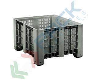 Cassa pallet in plastica (HDPE) 4 piedi, Mis. 1200 L x 800 P x 800 H mm, portata 250 Kg, volume 530 Lt