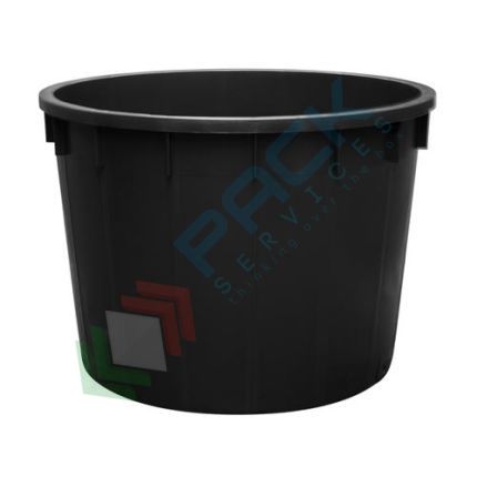 Mastello Industriale In Plastica 1000 Litri - Nero, In PEHD Riciclato, Per Interno Ed Esterno