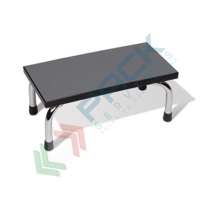 Scaletta con 1 gradino in plastica, telaio in acciaio cromato e piedini in gomma antiscivolo, portata 150 Kg vendita, produzione, prezzi e offerte