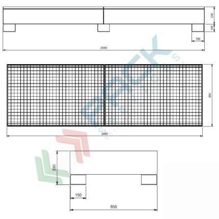 Vasca di contenimento liquidi in acciaio ideale per 4 fusti, volume di raccolta 460 Lt, Mis. 2680 L x 850 P x 330 H mm, colore arancio RAL 2001, Tipologia: Vasca per Fusti, Ideale per: 4 Fusti Lineari, Versione: Standard, Materiale: Acciaio, Volume di Raccolta (Lt): 460, 5 image vendita, produzione, prezzi e offerte