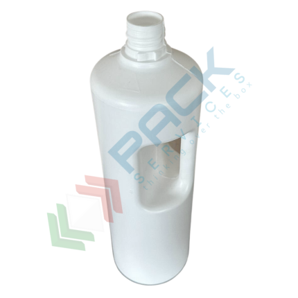 Flacone in HDPE cilindrico collo largo con sigillo, 1000 ml, bianco