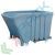Benna ribaltabile porta rottami con ruote, in acciaio, capacità 300 Lt, portata 1000 kg, Mis. 1300 L x 780 P x 650 H mm, colore arancione RAL 2004, Tipologia: Benna Scarico con Muletto, Pareti: Chiuse, Base: 4 Ruote, Capacità: 300 Lt, Portata (Kg): 1000, 3 image vendita, produzione, prezzi e offerte