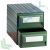 Cassettiera componibile per scaffale, 2 cassetti, Tipologia: Cassettiera per Scaffali, Cassetti/e nr.: 2, Formato: Formato 40, Colore: Nero + Verde vendita, produzione, prezzi e offerte