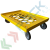 Carrello per cassette 60 x 40, piano a rete, 4 ruote gomma, Tipologia: Carrello 60 x 40, Versione: Piano in Rete, Colore: Giallo, Materiale Ruote: Gomma, Versione Ruote: 4 Sterzanti vendita, produzione, prezzi e offerte