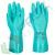 Guanti da lavoro protezione chimica in nitrile + cotone, garzati per un maggiore comfort e reticolo strutturato, spessore 0,40 mm, 320 mm di lunghezza, omologati EN 388 + EN 374, colore verde, taglia S, Colore: Verde, Taglia: S vendita, produzione, prezzi e offerte