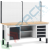 Banco da lavoro con piano in legno, parete, 4 cassetti + 1 con porta e semipiano, 200 cm, Tipologia: Banco con Parete, Gambe: Regolabili, Materiale Piano: Legno, Larghezza (cm): 200, Versione: 4 Cassetti + 1 con Porta + 1 Semipiano, Colore: Grigio vendita, produzione, prezzi e offerte