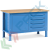 Banco da lavoro piano in legno, 150 cm, 4 cassetti e 1 con porta, Tipologia: Banco con Cassetti, Gambe: Regolabili, Materiale Piano: Legno, Larghezza (cm): 150, Versione: 4 Cassetti + 1 con Porta, Colore: Blu vendita, produzione, prezzi e offerte