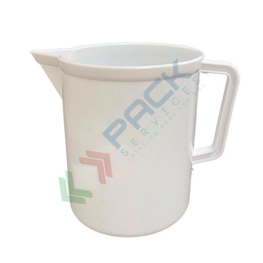 Caraffa graduata in plastica (PP), capacità 2000 ml, tonda a forma bassa, Mis. Ø 146 x 157 H mm, colore bianco coprente (graduata internamente), Tipologia: Caraffa, Capacità: 2000 ml, Colore: Bianco vendita, produzione, prezzi e offerte