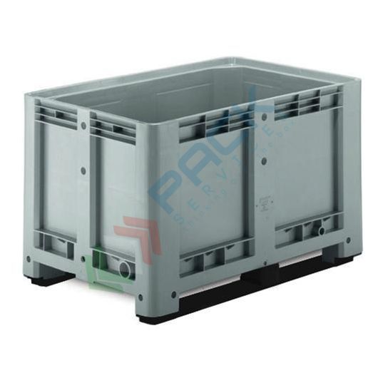 Cassa pallet in plastica (HDPE) 2 traverse, Mis. 1200 L x 800 P x 800 H mm, portata 400 Kg, volume 520 Lt, Tipologia: Bins Chiusi, Volume (Lt): 520, Materiale: HDPE, Base: 2 Traverse, Mis. Base (cm): 80 x 120, Altezza (cm): 80, Versione: Strong vendita, produzione, prezzi e offerte