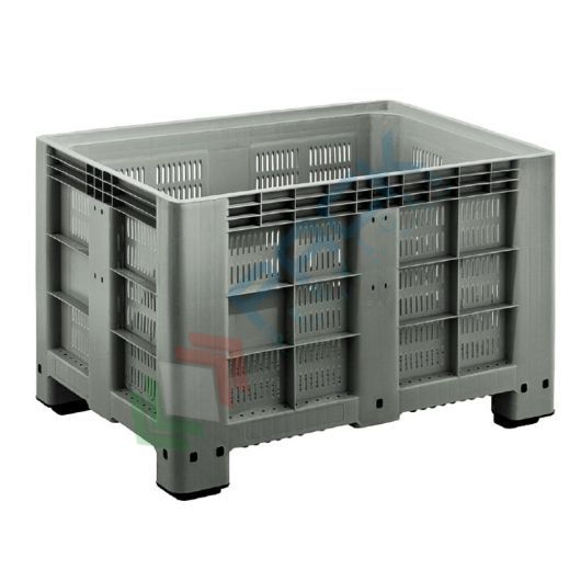 Cassa pallet in plastica (HDPE) 4 piedi, Mis. 1200 L x 800 P x 800 H mm, portata 400 Kg, volume 525 Lt, Tipologia: Bins Forati, Volume (Lt): 525, Materiale: HDPE, Mis. Base (cm): 80 x 120, Altezza (cm): 76, Base: 4 Piedi, Versione: Strong vendita, produzione, prezzi e offerte