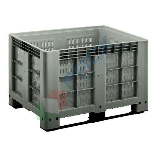 Cassa pallet in plastica (HDPE) 2 traverse, Mis. 1200 L x 800 P x 800 H mm, portata 400 Kg, volume 525 Lt, Tipologia: Bins Forati, Volume (Lt): 525, Materiale: HDPE, Mis. Base (cm): 80 x 120, Altezza (cm): 78, Base: 2 Traverse, Versione: Strong vendita, produzione, prezzi e offerte
