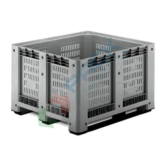 Cassa pallet in plastica (HDPE) 3 traverse, Mis. 1200 L x 1000 P x 760 H mm, portata 510 Kg, volume 610 Lt, Tipologia: Bins Forati, Volume (Lt): 610, Materiale: HDPE, Mis. Base (cm): 100 x 120, Altezza (cm): 78, Base: 3 Traverse, Versione: Standard vendita, produzione, prezzi e offerte