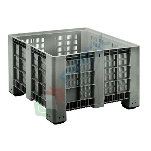 Cassa pallet in plastica (HDPE) 4 piedi, Mis. 1130 L x 1130 P x 760 H mm, portata 450 Kg, volume 650 Lt, Tipologia: Bins Forati, Volume (Lt): 650, Materiale: HDPE, Mis. Base (cm): 113 x 113, Altezza (cm): 76, Base: 4 Piedi, Versione: Standard vendita, produzione, prezzi e offerte