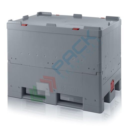 Cassa pallet in plastica (ABS), con pareti abbattibili e sistema bag in box, Mis. 1200 L x 800 P x 910 H mm, volume 500 Lt, portata 650 Kg, Tipologia: Bag in Box, Volume (Lt): 500, Materiale: ABS, Base: 3 Traverse, Mis. Base (cm): 100 x 120, Altezza (cm): 91, Versione: Standard vendita, produzione, prezzi e offerte