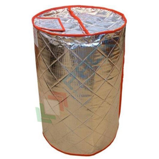 Copertura termoisolante per fusto plastica e metallo 200 Lt, in PET metallizzato, protezione a due camere isolanti, con apertura superiore, Tipologia: Copertura Multiuso + Tappo, Versione: Due camere isolanti vendita, produzione, prezzi e offerte