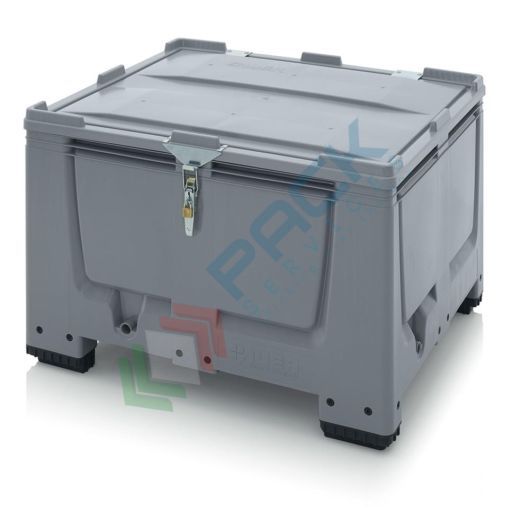 Cassa pallet in plastica (HDPE), 4 piedi, sistema di chiusura SA/SV, Mis. 1200 L x 1000 P x 790 H mm, volume 670 Lt, Tipologia: Bins Chiusura SA-SV, Volume (Lt): 670, Materiale: HDPE, Base: 4 Piedi, Mis. Base (cm): 100 x 120, Altezza (cm): 79, Versione: Non Omologata ADR/UN vendita, produzione, prezzi e offerte