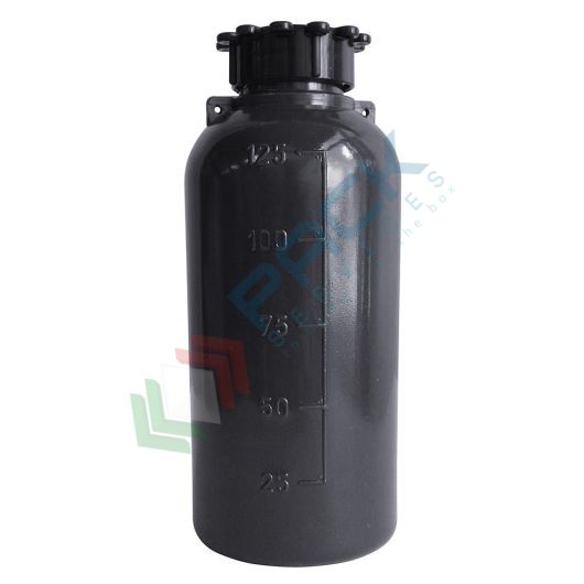 Bottiglia in plastica (PE), cilindrica a collo stretto, capacità 125 ml, chiusura con tappo a vite e sottotappo (inclusi), grigio scuro, Tipologia: Cilindrica Bocca Stretta Nera (CCS-N), Capacità: 125 ml, Colore: Grigio Scuro vendita, produzione, prezzi e offerte