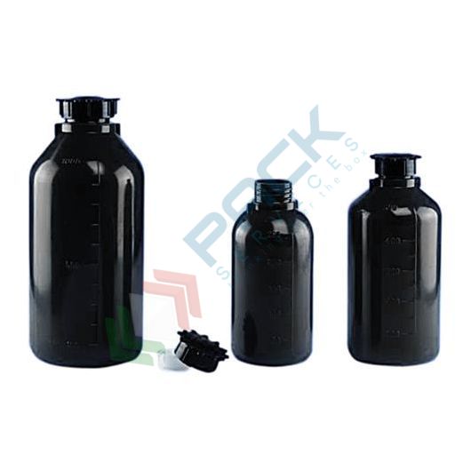 Bottiglia in plastica (PE), cilindrica a collo stretto, capacità 500 ml, chiusura con tappo a vite e sottotappo (inclusi), grigio scuro, Tipologia: Cilindrica Bocca Stretta Nera (CCS-N), Capacità: 500 ml, Colore: Grigio Scuro vendita, produzione, prezzi e offerte