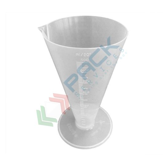 Bicchiere conico in plastica (PP), graduato, capacità 500 ml, Mis. 183 H mm, per usi generali di laboratorio, Tipologia: Bicchiere, Capacità: 500 ml, Colore: Neutro vendita, produzione, prezzi e offerte